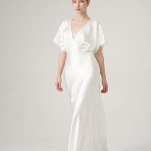 elegant white maternity dress White Maternity Baby Shower Boho Dress main image 1
