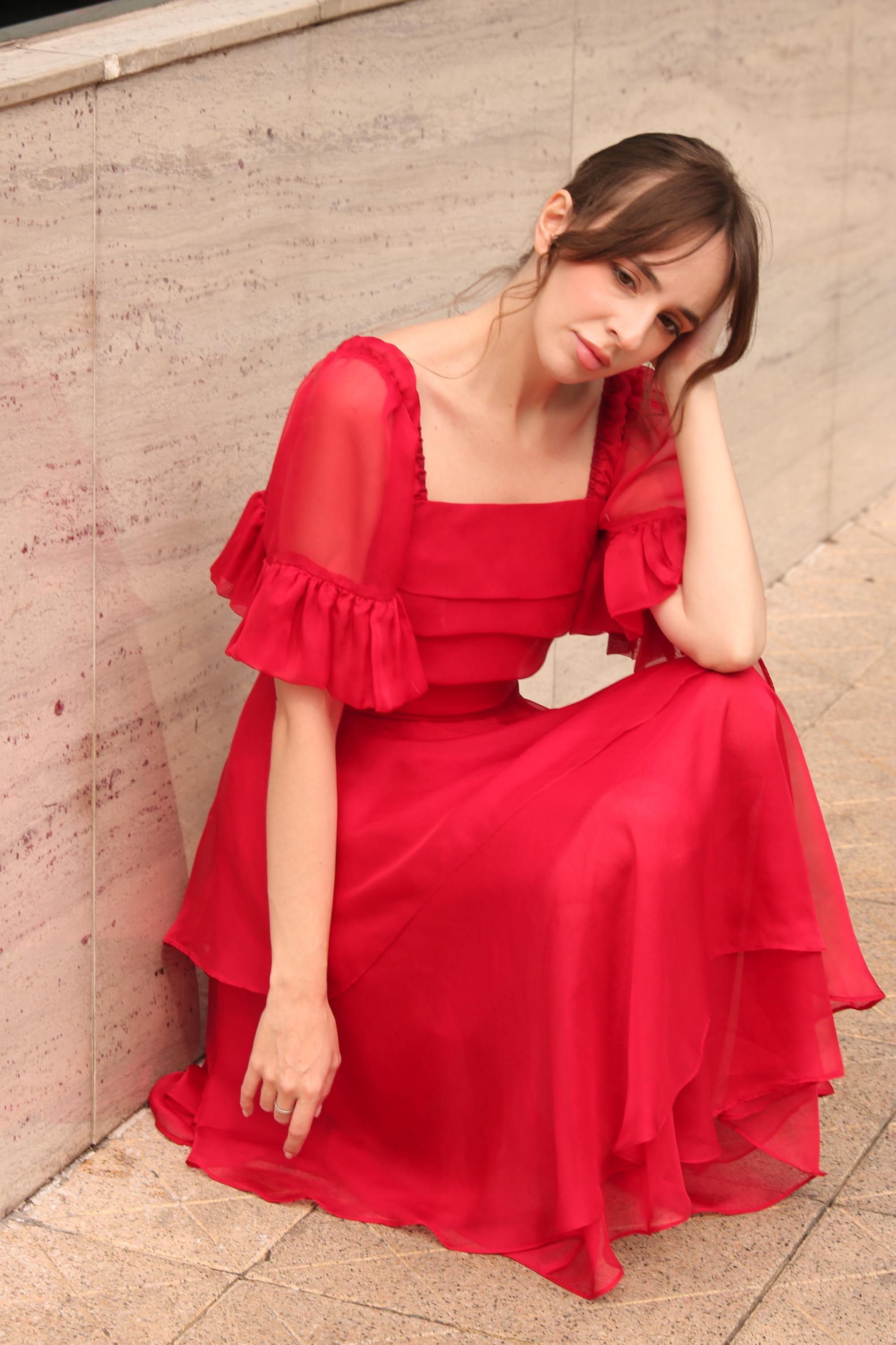 Red Engagement Dress - Etsy