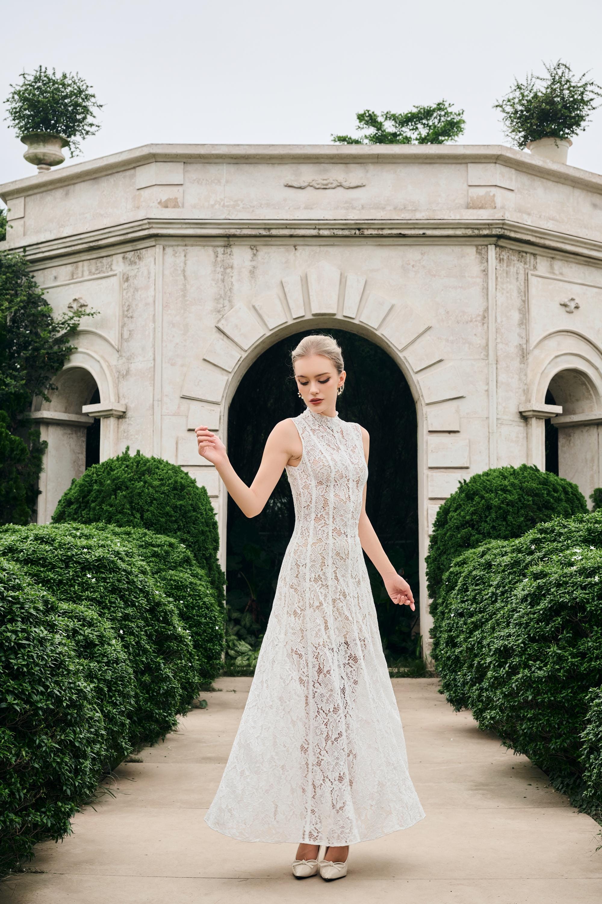 High Neck Lace Wedding Dress