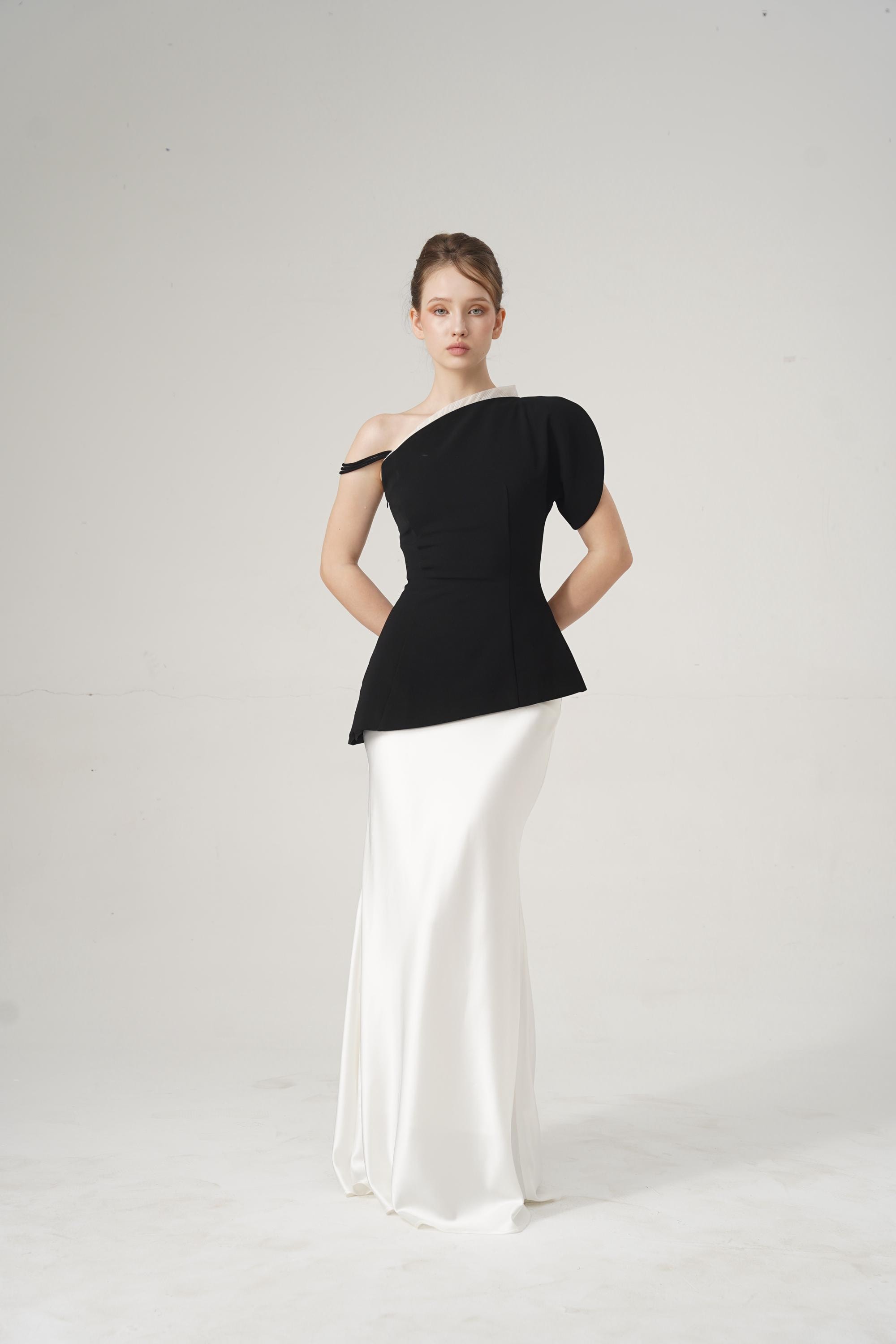 Black Evening Skirt and White Blouse - Etsy Black Evening Skirt and White Blouse - Etsy