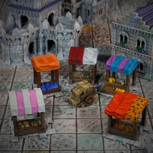 Market Stalls, Kingdom of Tor&#39;Ithilas - Gondor Inspired - MESBG