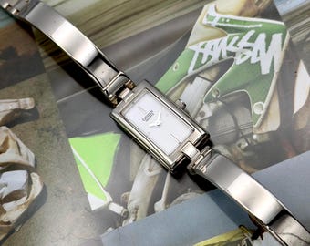 Vintage Citizen White Dial Tank Silver Tone 5421-S002851