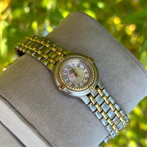 Vintage Anne Klein ll Mother of Pearl Two Tone Watch