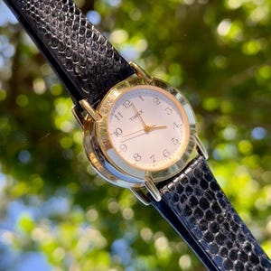 Vintage Timex Gold Tone Leather Band
