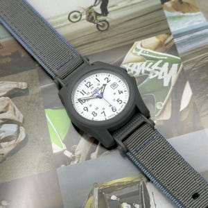 Vintage Timex Expedition Camper Indiglo Light Blue Grey Watch