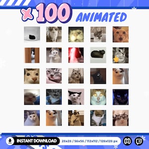 100 animerade memes med kattmotiv: Twitch, Discord, YouTube (digital nedladdning)