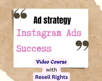 Instagram Ads Success - Video Course with Resell Rights | Master Instagram Advertising