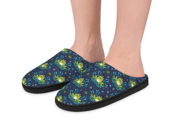 Zapatillas de interior con diseño de rana encantadora para mujer