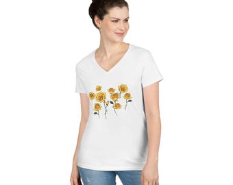 Texas Rose Flowers - V neck