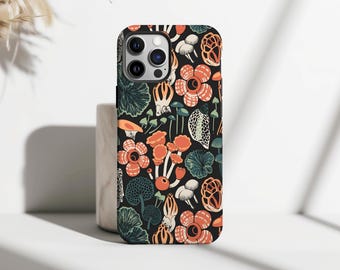 Etui na telefon z motywem grzyba, fantazyjny wzór natury, wytrzymała i trwała obudowa, iPhone 17 16 15 14 13 12 11 Pro Max, Samsung S25 S24, uroczy dodatek technologiczny