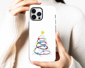 Uroczy futerał na telefon z choinką w kształcie serca, świąteczny dziewczęcy pokrowiec na iPhone'a 17 16 15 14 13 12 11 Pro Max, Samsunga S25 S24, pomysł na świąteczny prezent