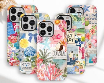 Italian Beachy Collage Phone Case, Coastal European Phone Cases, Amalfi La Dolce Vita Cover for iPhone 17 16 15 14 13 12 11, Samsung S26 S25