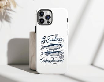 Retro Sardine Tin MagSafe Phone Case, Sardines Moodboard Phone Cover, Italian Summer Gift, iPhone 16 15 14 13 12 11 Pro Max, Samsung S25 S24