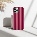 Burgundy & Pink Stripe iPhone Case, Retro Minimalist Vertical Lines Cover, Vintage Aesthetic Case, iPhone 17 16 15 14 13 12 11, Samsung S25 product logo