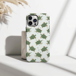 Sea Turtle Phone Case, Ocean Animal Nature Design, Eco Style Minimalist Cover for iPhone 16 15 14 13 12 11 Pro Max, Samsung S25 S24 S23 Plus