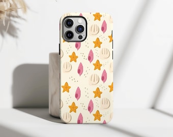 Cute Beach Pattern Phone Cover, Aesthetic Coastal Style Soft Phone Case, Beachy Tropical Phone Case, iPhone 16 15 14 13 12, Samsung S25 S24
