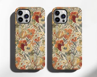 Vintage Wildflowers phone cases are compatible with iPhone 18,17, 16, 15, 14, 13, 12, Plus, Pro Max and Samsung S30, S26, S25, S24, Ultra
