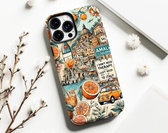 Italian Summer Phone Case Amalfi Coast Aesthetic Phone Cover for iPhone 17 Pro Max 16 15 14 13 12 11 X 8 7 Plus Samsung S26 Ultra S25 S24 FE