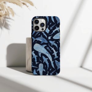 Watercolor Whale Shark Phone Case For iPhone 16 15 14 13 12 11 Pro Max, Samsung S25 S24 S23 Plus Ultra Phone Case, Beach Lovers Phone Cases