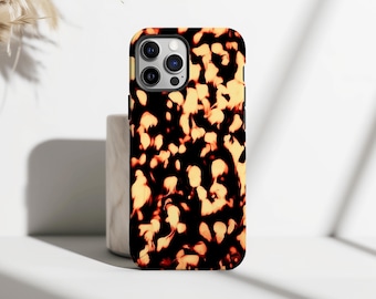 Dark Tortoise Shell Phone Case, Molten Amber Acetate Pattern, Old Money Aesthetic Cover for iPhone 17 16 15 14 13 12 11 Pro Max, Samsung S25