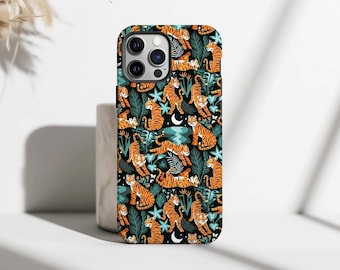 Tiger Phone Case, Bold Tiger Pattern Case, Jungle Animal Print Cover, iPhone 17 16 15 14 13 12 11 Pro Max, Samsung Galaxy S25 S24 S23 Ultra