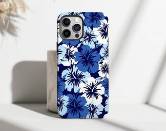 Hibiscus Phone Case Tropical Hawaiian Flower Cover for iPhone 16 15 14 13 12 11 Pro Max, Samsung S25 S24 S23 Plus Ultra, Floral Tech Gift