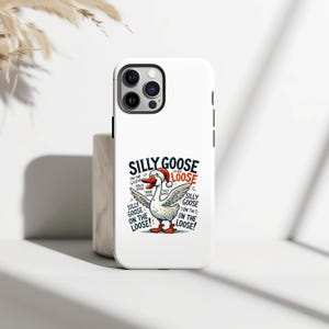 Funny Goose Phone Case, Trendy Silly Goose Meme Gift, Cute Animal Humor Case, iPhone 16 15 14 13 12 11 Pro Max, Samsung S25 S24 Plus Ultra