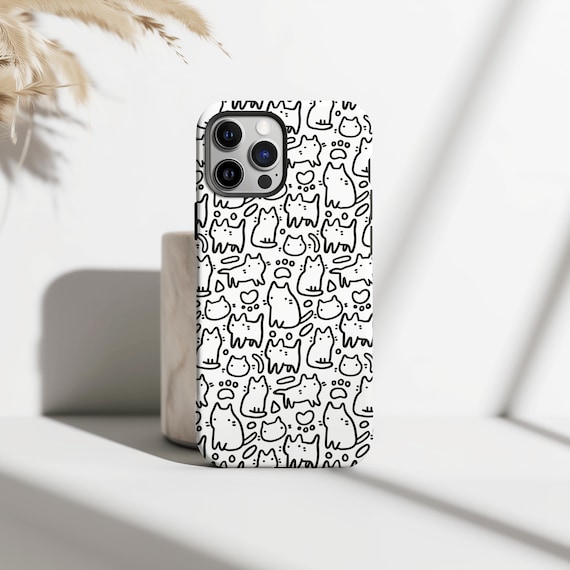 Cute Cat Doodle Phone Case, Black and White Minimalist Cartoon Cover, Kawaii Hand Drawn Phone Case, iPhone 17 16 15 14 13 12, Samsung S25 - Etsy Israel Cute Cat Doodle Phone Case, Black and White Minimalist Cartoon Cover, Kawaii Hand Drawn Phone Case, iPhone 17 16 15 14 13 12, Samsung S25 - Etsy Israel