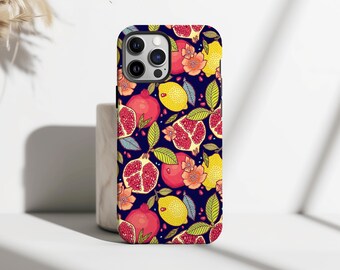 Fruit Collage Phone Case, Exotic Fruits, Watercolor Fruit Print, Tropical Garden Phone Case, iPhone 17 16 15 14 13 12 11, Samsung S25 S24