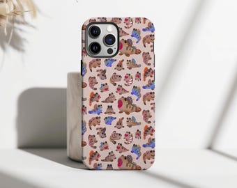 Custodia per telefono Kawaii Mudskipper, motivo simpatico pesce anfibio, cover estetica con animali dell'oceano, iPhone 17 16 15 14 13 12 Pro Max, Samsung S25 S24