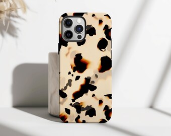 Funda de carey con diseño de acetato marrón ámbar, diseño minimalista y elegante para iPhone 17, 16, 15, 14, 13, 12 y 11 Pro Max y Samsung S25 y S24.