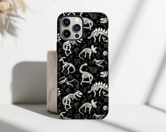 Dinosaur Fossils Phone Case, Artistic Dinosaur Tough Phone Case, Abstract Dino Art Cover for iPhone 17 16 15 14 13 12 11, Samsung S25 S24