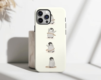 Penguin Pattern Phone Case ,Penguins Themed Design,Antarctica Wildlife Protective Shell, iPhone 17 16 15 14 13 12 11 Pro Max, Samsung S25