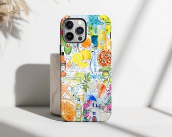 Greek Summer Themed Collage Phone Case, European Summer, Scrapbook Phone Case Aesthetic, Cute, Trendy iPhone Case, iPhone 17 16, Samsung S26