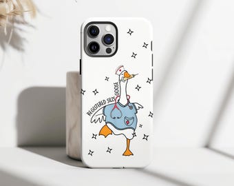 Nurse Silly Goose Phone Case, Funny Animal Lover Phone Cases, Cottagecore Theme Gift For iPhone 17 16 15 14 13 12 Pro Max, Samsung S25 S24