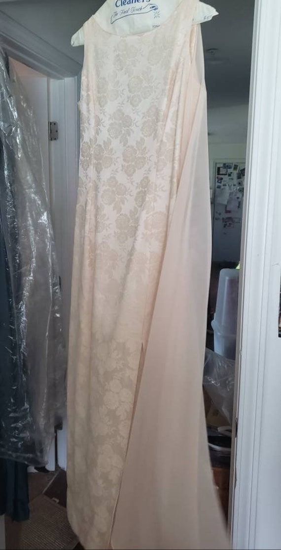 Vintage Pale Pink Jessica McClintock Brocade Gown