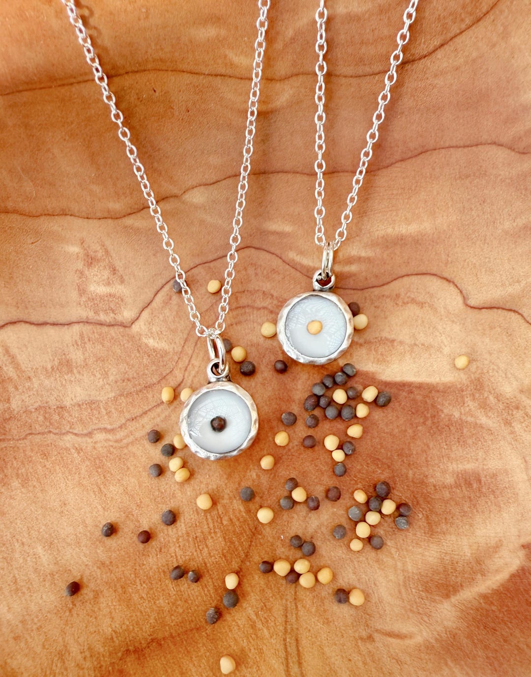 Mustard Seed Antique Hammered Silver Necklace