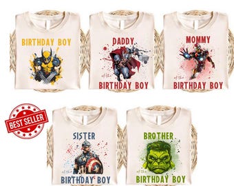 Custom Superhero Birthday Shirt, Avengers Tee