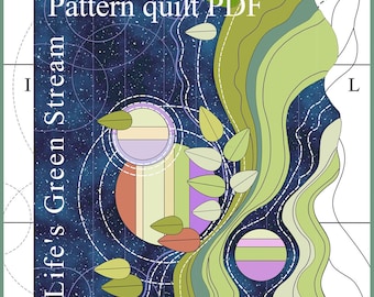 Life's Green Stream pattern art quilt, applique.
