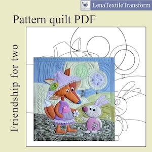 A whimsical quilt in PDF format using woodland animal applique for a nursery wall art. Hand sewing design using scrap quilts.