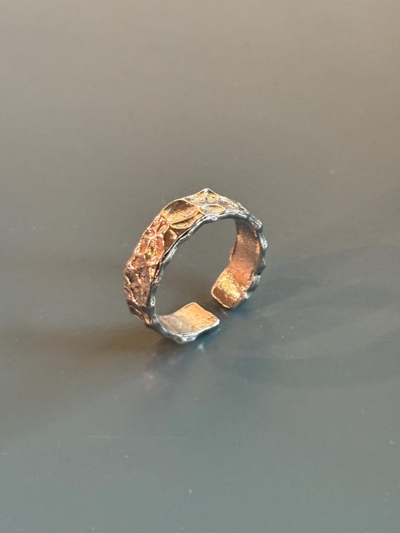 Y2K Moon Ring: Chunky Statement Ring Silver, Adju… - image 1