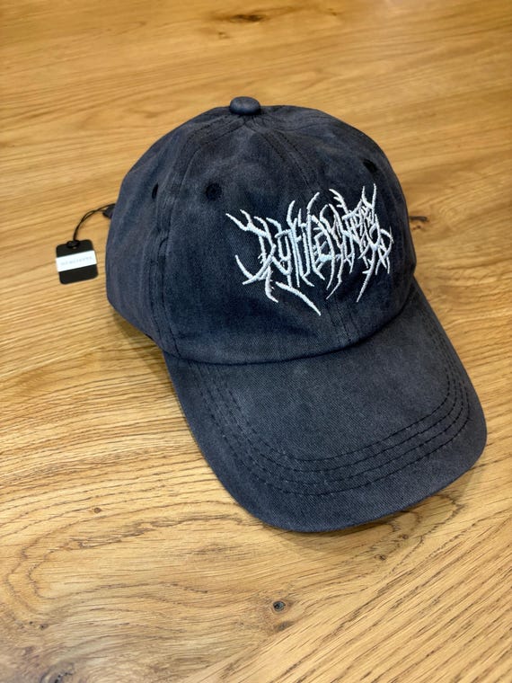 Cyber Y2K Baseball Cap: Vintage Black Wash Grunge Hat - Etsy