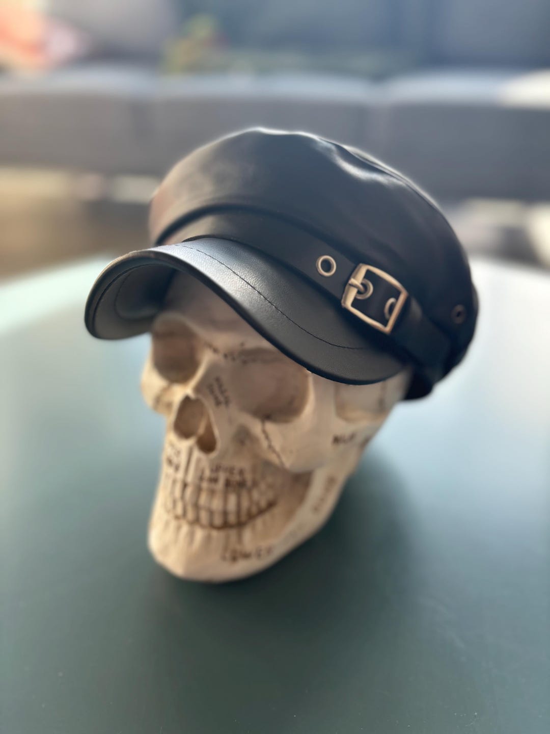 Black Emo Newsboy Hat: Gothic Rave Beret With Silver Buckle - Etsy