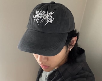 Cyber Y2K Baseball Cap: Vintage Black Wash Grunge Hat - Etsy