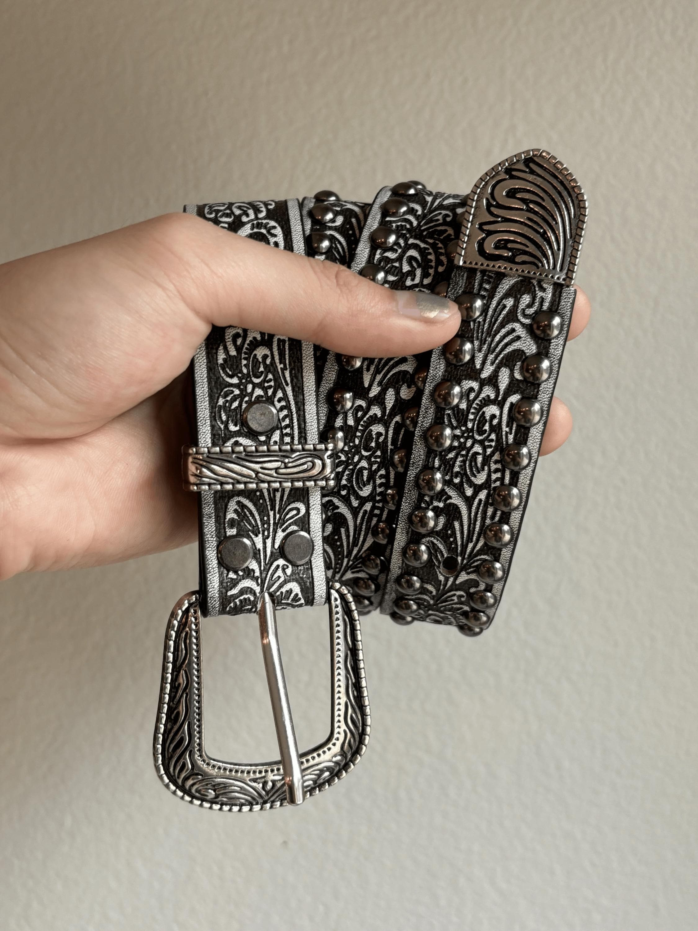 Y2K Black & Silver Belt: Vintage Grunge Statement Piece - Etsy
