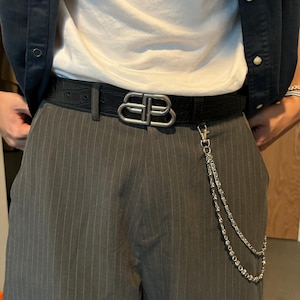 Y2K Gothic Wallet Chain: Silver Cross Double Pants Chain, Grunge Jeans Accessory