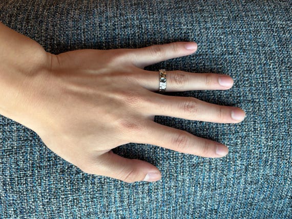 Y2K Moon Ring: Chunky Statement Ring Silver, Adju… - image 2