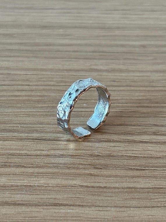 Y2K Moon Ring: Chunky Statement Ring Silver, Adju… - image 4