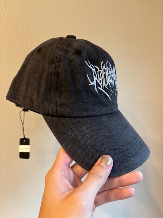 Cyber Y2K Baseball Cap: Vintage Black Wash Grunge Hat - Etsy