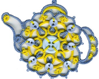 Keltischer Knopf Teekanne Tatting Muster